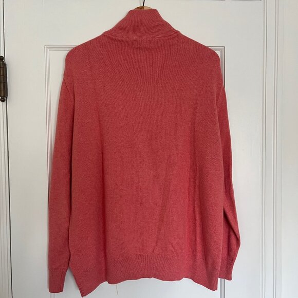 New! J Crew Cotton Quarter Zip in Coral | Size Large - Picture 9 of 10